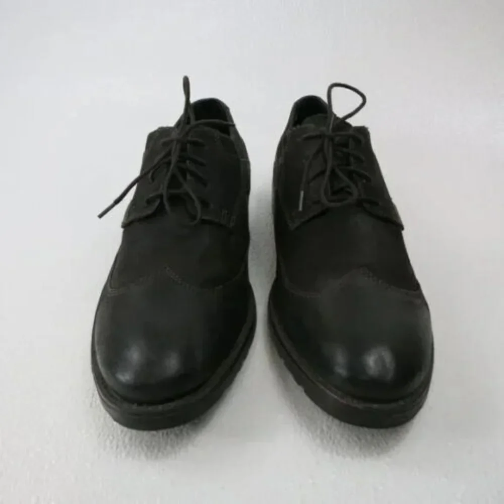 Clarks Denton Dane 66141 Brown Nubuck Leather Dress Oxfords Mens Kutsu sz 10.5 M
